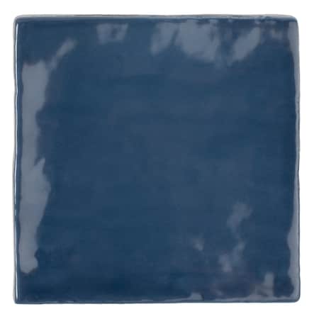 Apollo Tile Silken 3.94 in. x 3.94 in. Glossy Blue Ceramic Square Wall and Floor Tile 5.38 sq. ft./case, 50PK CRE88OCN44A